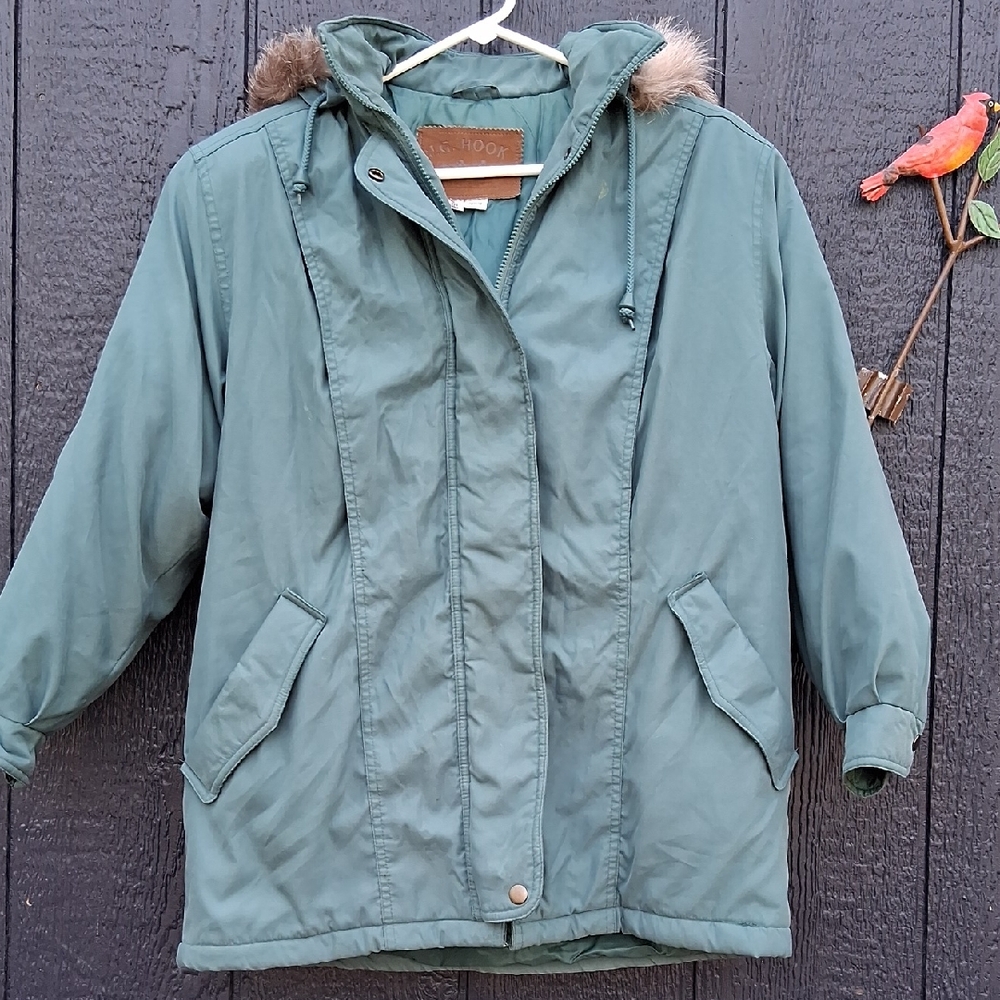 J.G. Hook Green Hooded Women's Coat